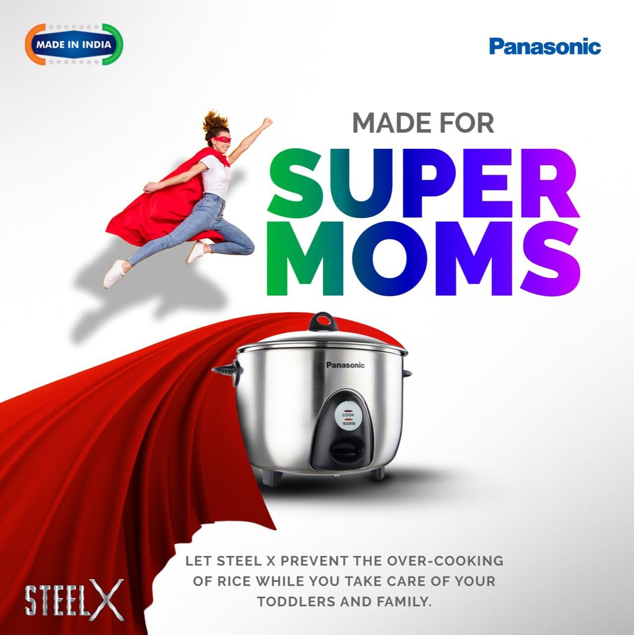 Panasonic SR-G18(SUS) Fully Automatic Electric Rice Cooker 1.8L | 600W | 3-Layer Tri-Ply 304 Stainless Steel | Keep Warm 5 Hours | Cooks Up to 1 Kg Rice | Silver | 2 Year Warranty , 5 Year Heater Warranty| India's 1st SS Rice Cooker
