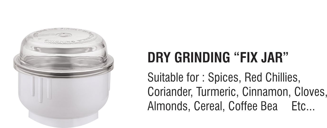 Suruchi Crush 3-in-1 Mini Grinder — Compact 300W Mixer, Grinder & Blender with Dry Grinding Jar, Chutney Attachment & Polycarbonate Bullet Jar