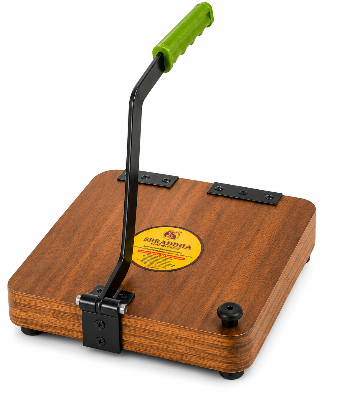 Square Shraddha Chapati Press 11 Inch – Premium Wood | Makes Uniform Round Chapati, Roti, Puri, Paratha & Papad | Ergonomic Grip Handle | Easy to Use