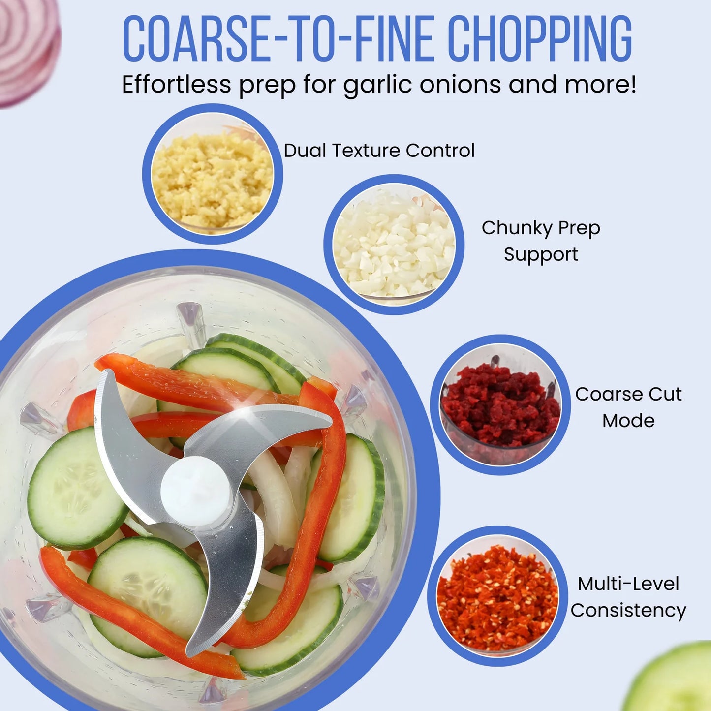 Goodscity Portable Food Chopper with Dual Bowls, Compact Kitchen Processor| Food Prep Tool for Baby, Kitchen, Travelling| 1300mAh Strong Battery| 2 Bowls 400ml, 200ml| USB Rechargeable | Grey| GC261