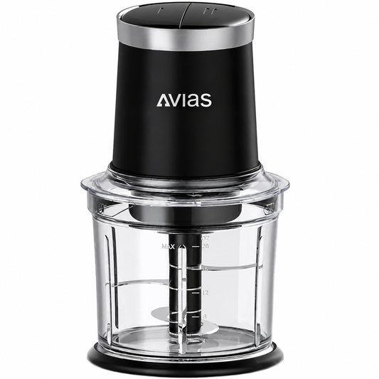 Avias Avismart Electric Vegetable Chopper — 300W Copper Motor, 2 Speed Modes, 900ml Bowl, 4 Stainless Steel Blades | Chops in 10 Seconds | 2-Year Warranty