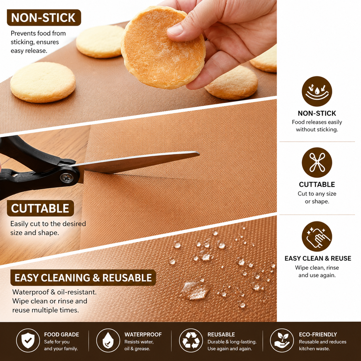 Butter Paper Sheets ([2] Sheets, [30 * 30] cm) – Non-Stick Parchment Paper for Roti Maker |Obbattu | Puran Poli | Food Grade | Grease-Proof | for Baking | Cooking