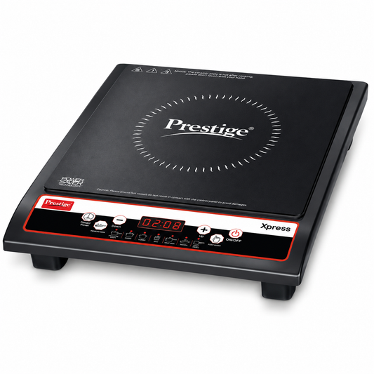 Prestige Xpress 1200W Induction Cooktop |  Preset Indian Menu Options | Automatic  Voltage Regulator | Power Saver Technology |  Anti-Magnetic Wall | Easy Clean Glass Top |  Black