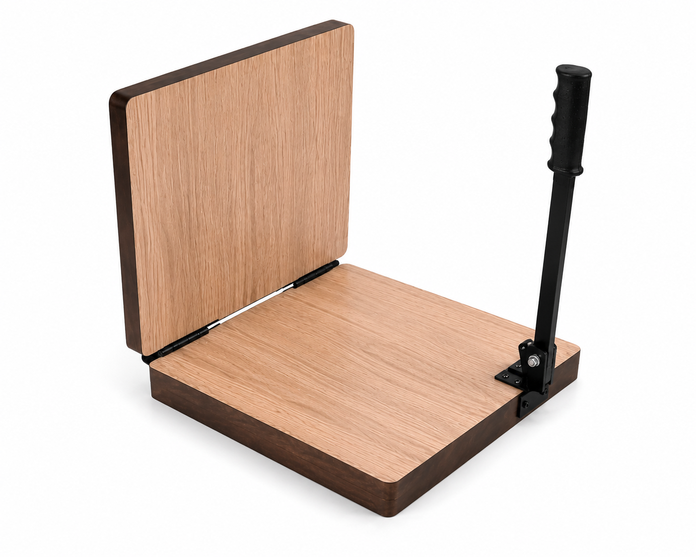 A premium 12-inch square wooden roti press with a sturdy metal hinge and ergonomic grip handle — crafted for effortless, perfectly round rotis, chapatis, Jowar Roti and tortillas every time.