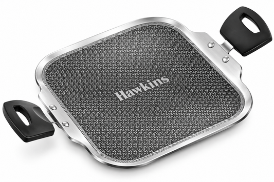 Hawkins Triply Shielded Nonstick Square Tava 26cm | Induction & Gas Compatible | Metal Spatula Safe