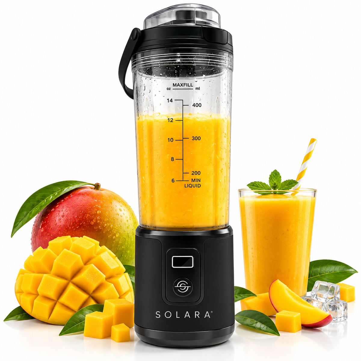 SOLARA Blendkwik Pro Portable Blender – 450ml, USB Rechargeable, 180W