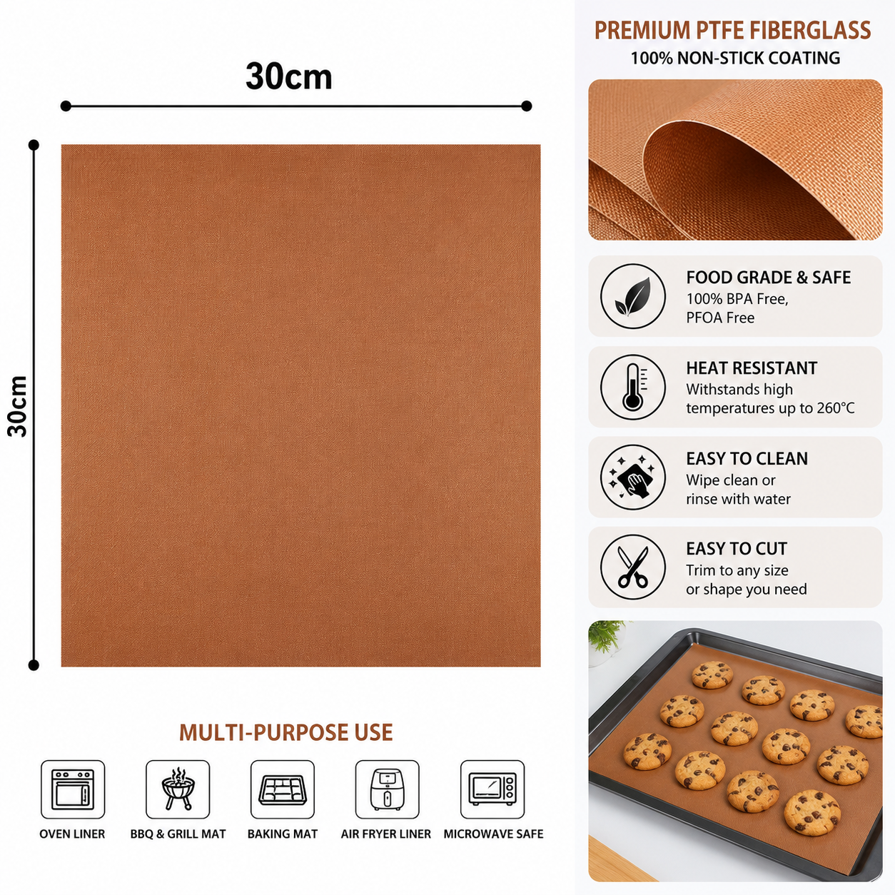 Butter Paper Sheets ([2] Sheets, [30 * 30] cm) – Non-Stick Parchment Paper for Roti Maker |Obbattu | Puran Poli | Food Grade | Grease-Proof | for Baking | Cooking