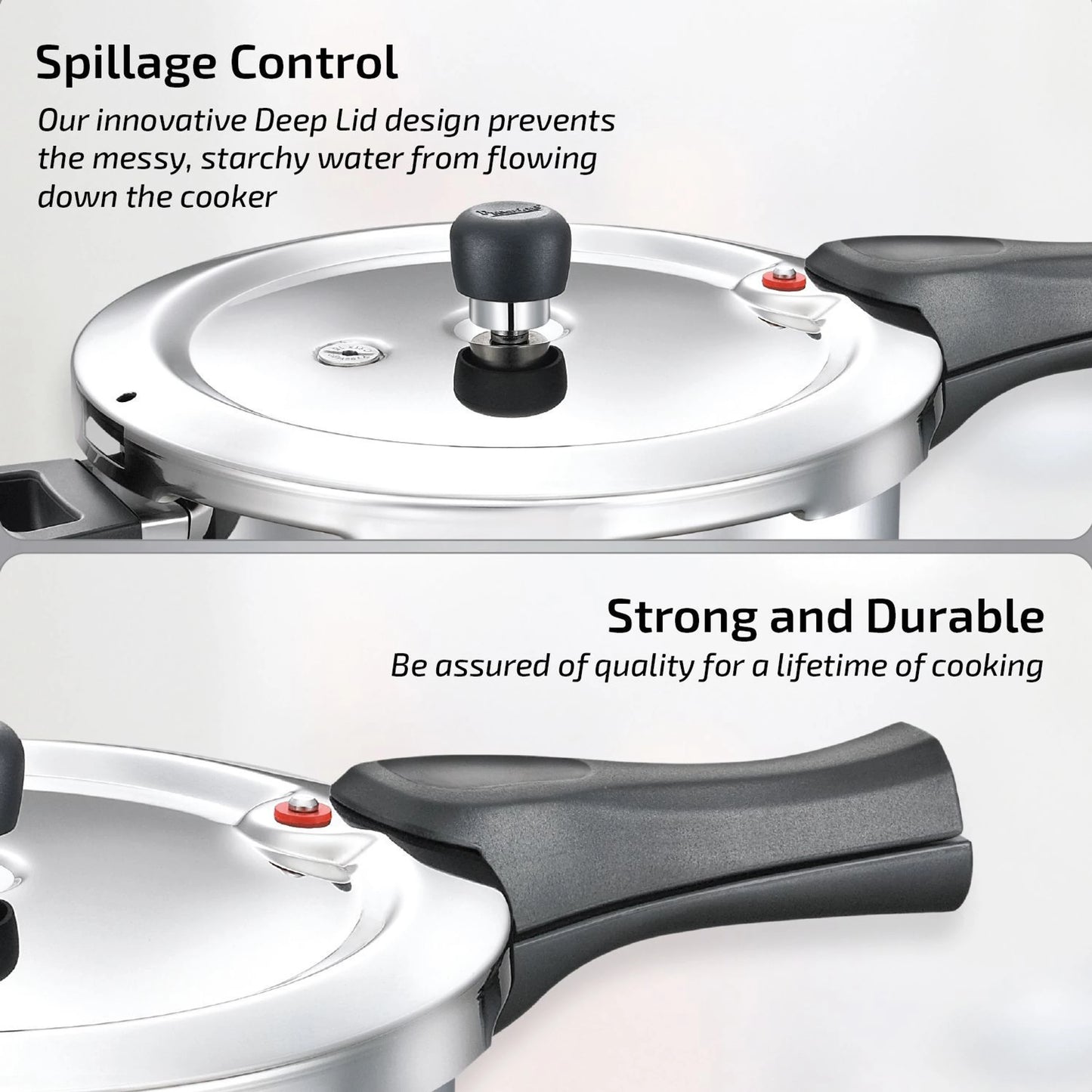 Prestige Tri-Ply Svachh Combi Pack (Outer Lid) 5 L, 3 L Induction Bottom Pressure Cooker (Triply)